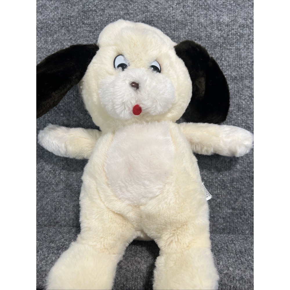 Vintage 1980s K.B. Bros Dog Plush 15" - Excellent Condition Cartoon Eyes